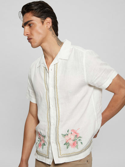 SS ISLAND LINEN EMBRO SHIRT