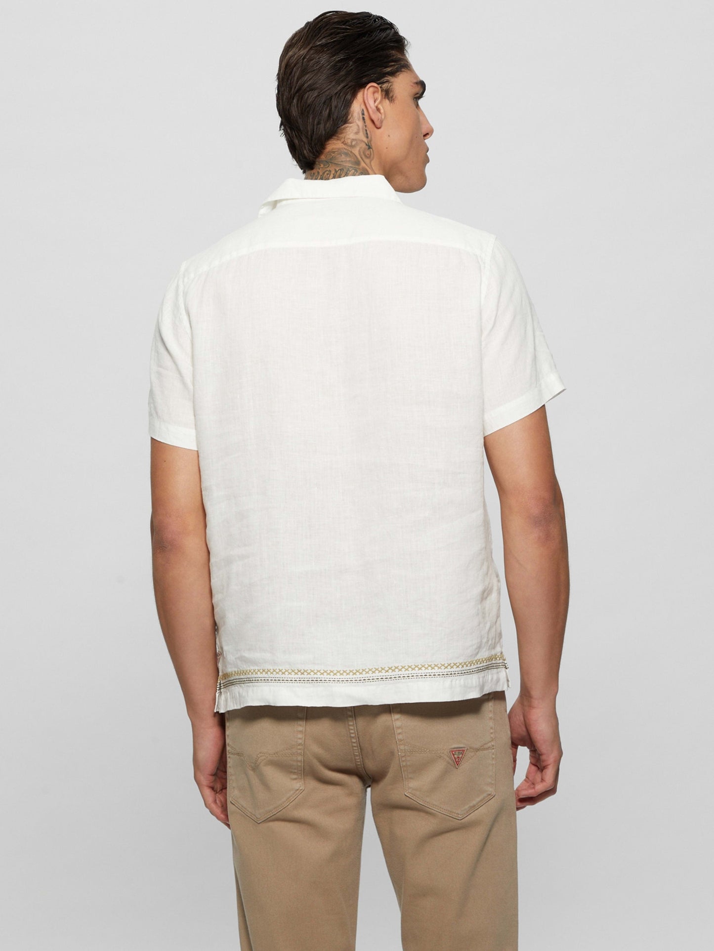 SS ISLAND LINEN EMBRO SHIRT