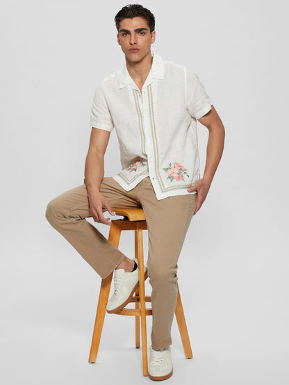 SS ISLAND LINEN EMBRO SHIRT