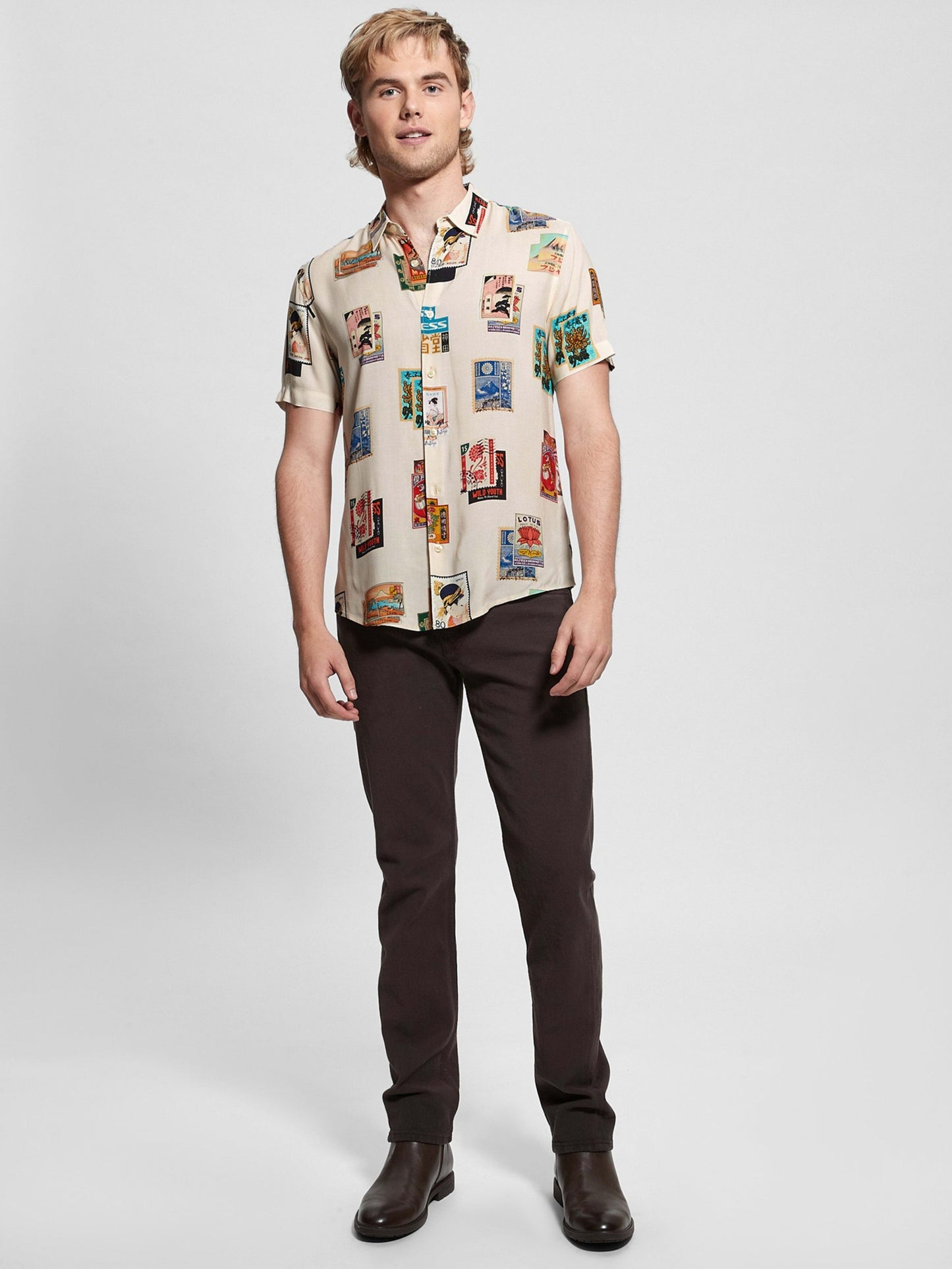 SS ECO RAYON POST CARD SHIRT