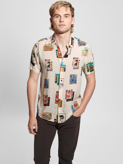 SS ECO RAYON POST CARD SHIRT