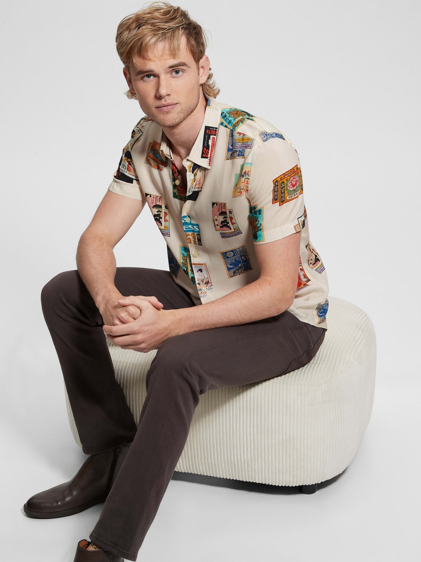 SS ECO RAYON POST CARD SHIRT