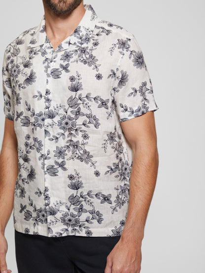 SS LINEN FREEHAND FLORAL SHIRT