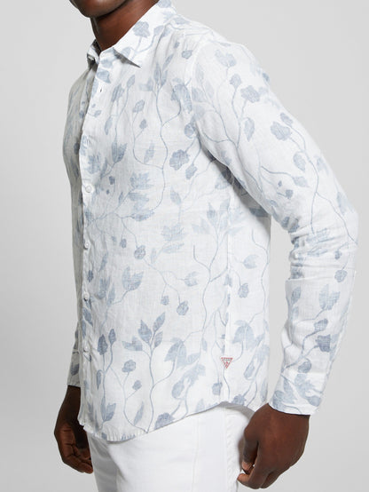 LS LINEN WTRCOLOR VINES SHIRT