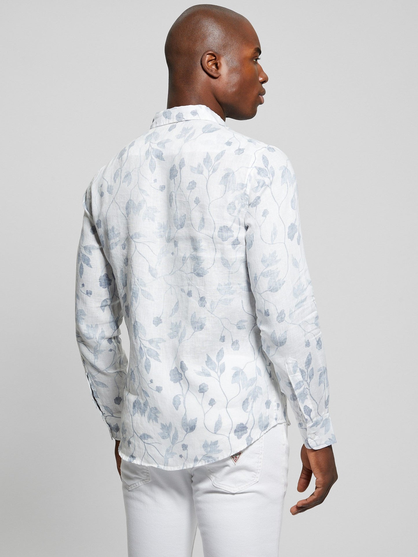 LS LINEN WTRCOLOR VINES SHIRT