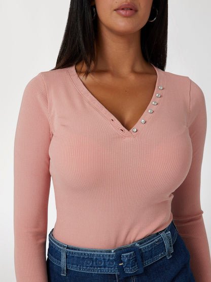 LS KYLA RIB HENLEY