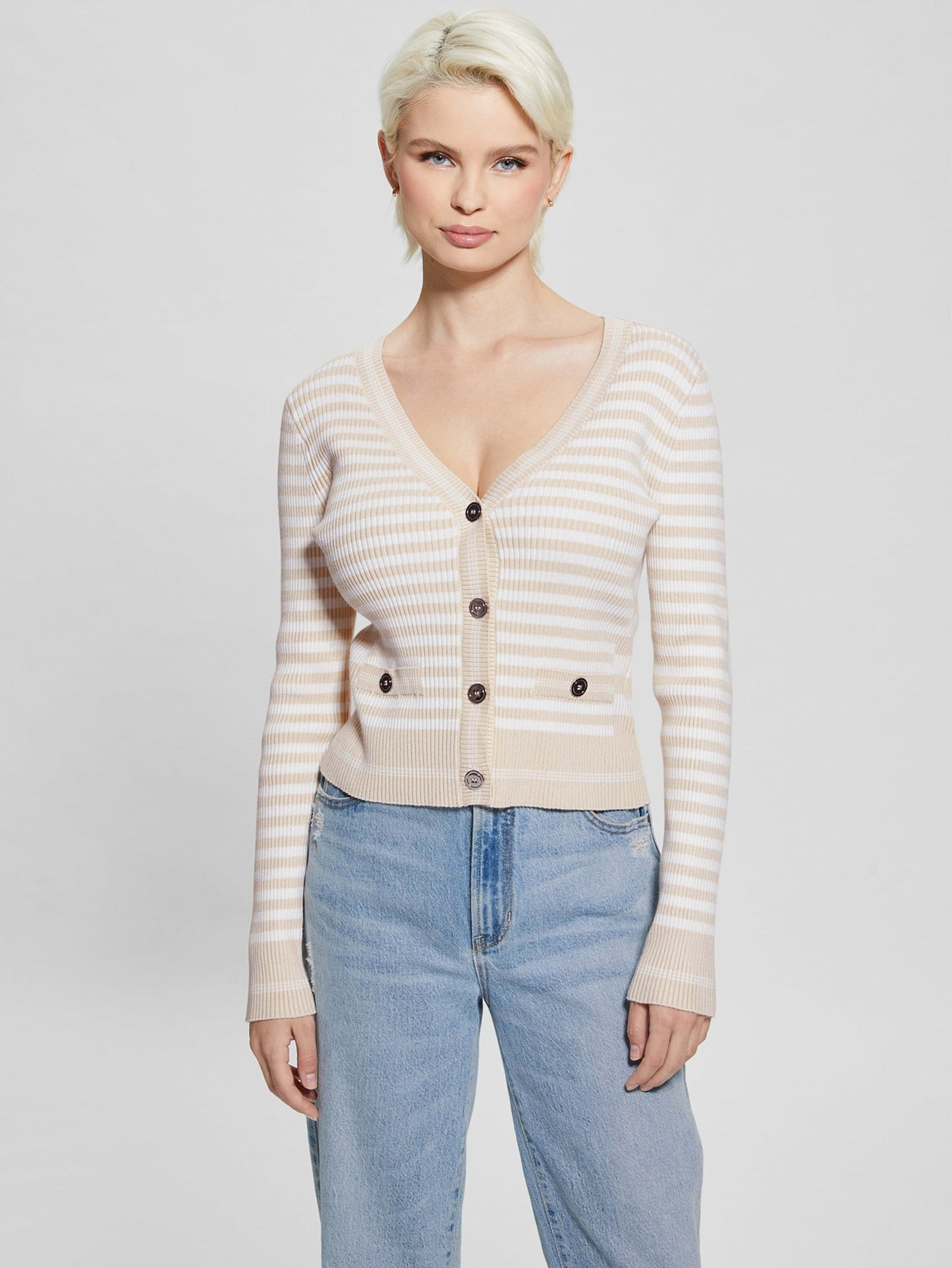 LS MIX STRIPE RIB MARTI CARDI