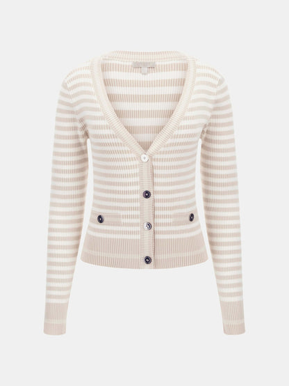 LS MIX STRIPE RIB MARTI CARDI