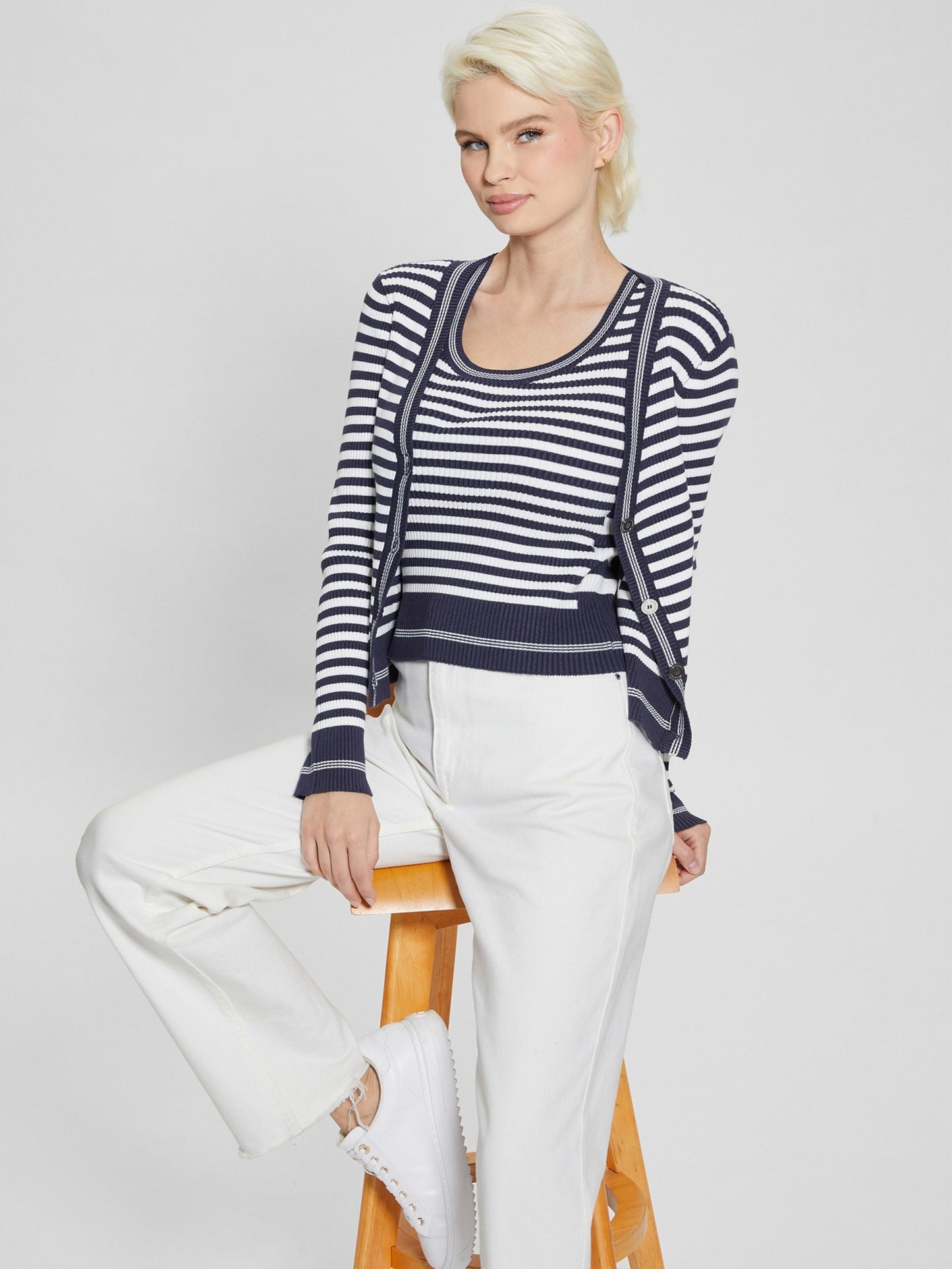 LS MIX STRIPE RIB MARTI CARDI