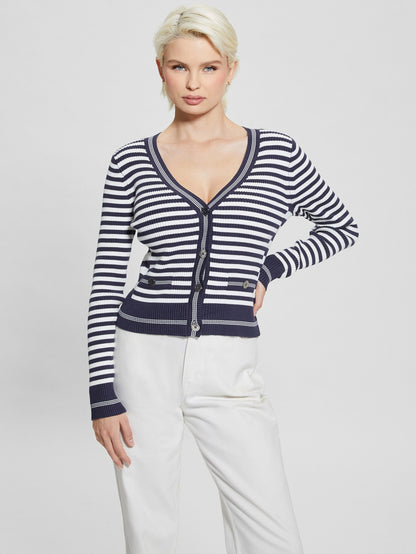 LS MIX STRIPE RIB MARTI CARDI