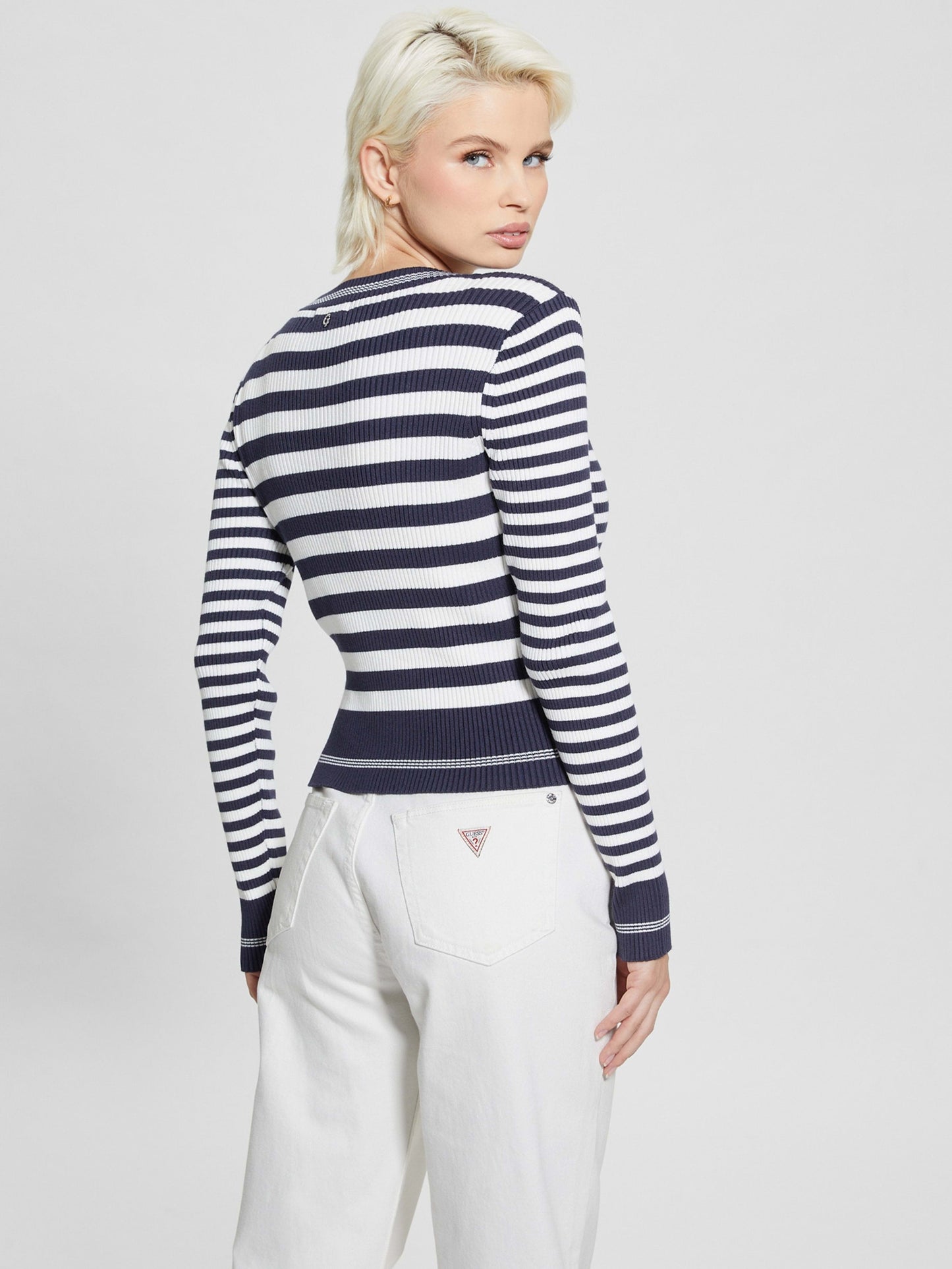 LS MIX STRIPE RIB MARTI CARDI