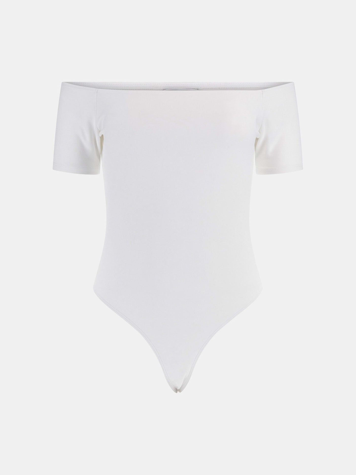 SS OFF SHLDR CRISTAL BODYSUIT